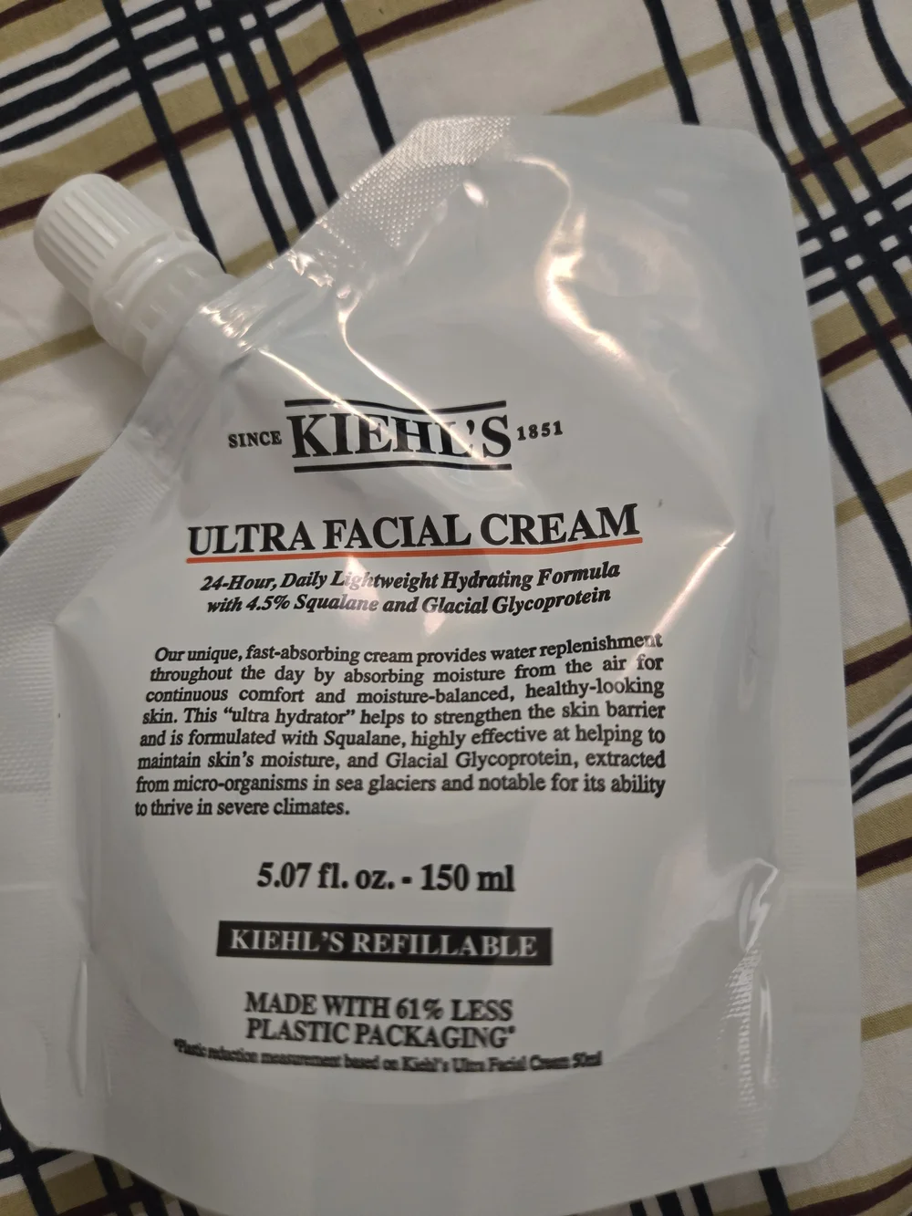 Kiehl's Ultra Facial Cream Refill Pouch - White with Black Text